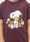 T-shirt "Peanuts: Cuddle Alert" - dark red