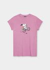 T-shirt "Peanuts: Radln" - wild rose